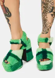 [dELiA*s by Dolls Kill] Funky N' Fresh Fuzzy Platform Heels