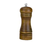 Salt and Pepper Mill Solid Wood Pepper Grinder Pepper Shaker with Strong Adjustable Ceramic Grinder - Retro color 5 inch