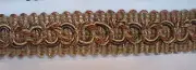 3/4" Braided Gimp Border Trim for Home Decor projects - Adobe, Soft Gold Color