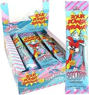 Sour Power Straws, Cotton Candy, 1.75 Ounce (Pack of 24)