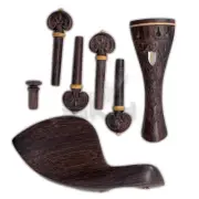 Rosewood Violin Parts Set 4/4 Shell Inlay Tailpiece Endpin Peg Chinrest New(#4)