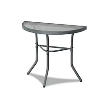 ALFORDSON Outdoor Dining Table Semicircle, Garden Patio Furniture with Patio Desk for Outdoor Chairs, Indoor Bar Table for Patio, Garden, Lawn, Balcony and Swimming Pool Side, R70*64cm, Grey