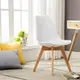 【E-home】EMSB北歐經典造型軟墊櫸木腳餐椅 白色