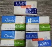 5 Vintage Kleenex Bathroom Unopened Kleenex Facial Tissues Pocket Packs 1960's