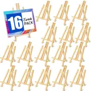 16 Pack 11.8" Wood Easels,Small Tabletop Display Stand,Easel Stand for Painti...