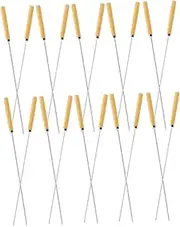 1 Set Stainless Steel BBQ Skewers with Handle Reusable Barbecue Skewers for Meat Vegetables Flat Picks for Versatile Grilling Durable and Easy to Clean