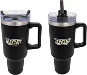 Desert Cactus UCF University of Central Florida Knights Large Insulated Stainless Steel Handle Lid Straw Reusable Double Walled Cup Hot Cold Drinkware Laser Etched (40oz Ounce Rally Tumbler Design C)