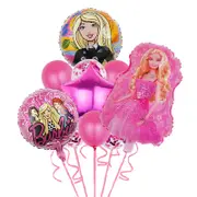 8PC Hot Pink Barbie Theme Foil Balloon Set Party Decorations Supplies