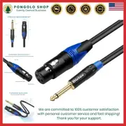 XLR Female to 1/4 Inch TS Microphone Cable 6.6 Feet Unbalanced for Audio