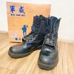 ［二手］軍威 真皮軍靴 戰鬥靴 作戰靴 保全靴  防摔 防水 耐磨鞋底 3號（26-26.5CM適穿)