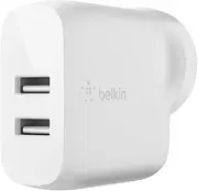 Belkin Dual USB Charger 24W (Dual USB Wall Charger for iPhone SE, 11, 11 Pro, 11 Pro Max, S20+, S20 Ultra, Pixel 4, More) USB-A Charger, White