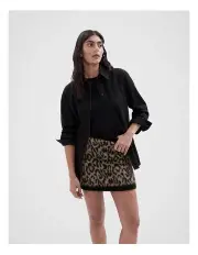[Unison] Lofty Intarsia Knitted Skirt