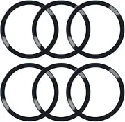 6 Pcs Universal Metal Rings Sticker Compatible for Magsafe Magnetic Wireless Charger iPhone 15 14 13 12 Pro Mini Max Galaxy, Ultra-Thin Car Charger Conversion Accessories (NO Magnet), Black