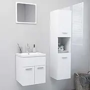 Generic Bathroom Furniture Set White Engineered Wood,3071126