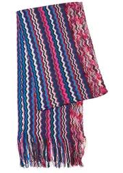 Missoni Zigzag-intarsia Knitted Scarf - Multicoloured 1 ONE SIZE