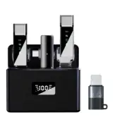 Wireless Lavalier Microphone with LCD Display Charging Box Portable Noise9104
