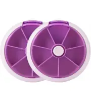 Portable Mini 7 Day Circular Shape Rotary Style Pill Cases,Carousel Pill Dispens