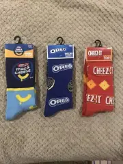 3 Pair Novelty Socks Men’s Sz 6-12 Cheezit, Oreo, Mac N Cheese