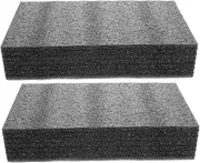 FUNNETOYU 2pcs Black Foam Padding Inserts for DIY Craft Projects and Shipping Lightweight Shock Resistant Foam for Tool Box Inserts Easily Cut to Fit