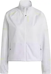 [adidas] WOMEN'S REFLECT AT NIGHT X-CITY RUNNING COVER-UP FULL ZIP JACKET, WHITE, X-LARGE