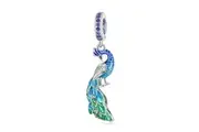 S925 Sterling Silver Colourful Peacock Bird CZ Charm Pendant by YOUnique Designs Pandora Compatible