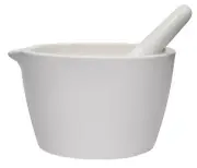 Porcelain Mortar & Pestle Set, 64oz - Unglazed Grinding Surface - Eisco Labs