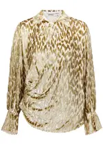 Jonathan Simkhai Luella Lamé fil Coupé Blouse - Gold - 6 (UK10 / S) 6 (UK10 / S)