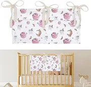 Winmany Baby Crib Organizer Cot Caddy Bed Storage Bag 2 Pockets Bedside Hanging Diaper Nursery Organizer for Diapers Toys Clothing (Moon)
