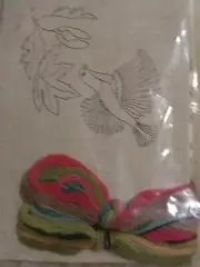 CREWEL BY BLANCHE VIRGIEN. PAINTED BUNTING AND MAPLE BRANCH CREWEL KIT SEALED