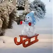 Acrylic Snowman On Sleigh