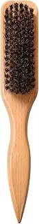 OWIIZI Slick Back Hair Brush for Smoothing Ponytail, Soft Boar Bristle Styling Edge Control Brush for Sleek Hair, Wooden Rat Tail Pointed Handle Wax Stick for Hair, Teasing Hair Brush for Men Women