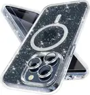 Magnetic Compatible With iPhone 15 Pro Case Sparkly 6.1", Clear Glitter