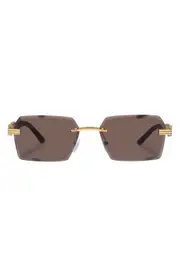 AIRE Nebula 60mm Rimless Square Sunglasses in Bright Gold /Woodgrain at Nordstrom One Size Bright Gold/Woodgrain