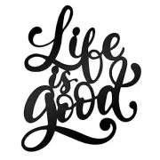 Black Metal Wall Art Life is Good Iron 3D Word Wall Sign Metal Cutout Sign