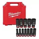 Milwaukee 49-66-7011 12 Piece Deep 1/2" Drive SAE Shockwave Impact Socket Set