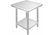 Stainless Steel Kitchen Bench Table Commercial Work Food Prep Shelf 610x610mm