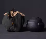 150ml Portable Black White Ceramic Tea Set Travel Bag Teapot Tea Cup Gaiwan Pot