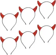 6pcs Devil's Horn Headband Devil Horns Headband Sequin Headband Cosplay Devil Horns Halloween Devil Horns Halloween Devil Costume Mens Hair Band Tiara Fashion Decorations Fabric