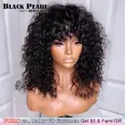 Black Pearl Curly Human Hair Wig Women ShortWigs Pixie Cut Curly Wig With Bangs