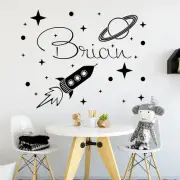 Personalized Name Wall Decal Rocket Decals Boys Name Sticker Nursery Decor MA62