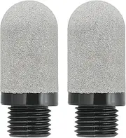 uxcell Plastic Pneumatic Air Muffler G 1/4 2Pcs Air Line Compressor Exhaust Fitting Solenoid Valve Silence Baffle Pneumatic Mufflers for Cylinders Oil Tanks Air Tools, Grey