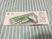 MOFII Wireless Retro Round Caps Keyboard and Mouse - Blue mix