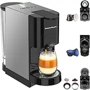 4in1 Espresso Machine,Customize Volume Settings，Automatic Coffee Maker, Single-Serve Capsule Coffee Machine for Nespresso original/L'OR/Ground Coffee,19Bar Espresso Machine,1450W Coffee Machine