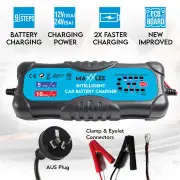Maxxlee Smart Battery Charger 2A 5A 10A 12V/24V Automatic 9 stages SLA Car 4WD Caravan