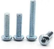 5/10/20pcs M3 M4 M5 M6 M8 M10 Zinc Plated Class 10.9 Steel Round Head Screw Hexagon Socket Button Head Screws Bolts(10mm,M3 20pcs)