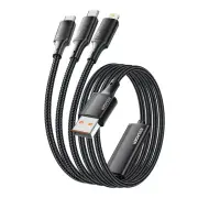 ESSAGER ES-X50 7A 100W USB-A to Micro/iP/Type-C Cable Fast Charging Data Transmission Copper Core Line 1.2M Long for iPh