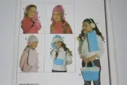 Burda 9619 Easy Hats Scarf Mittens Earmuffs Carryall Bag Access Sewing Pattern