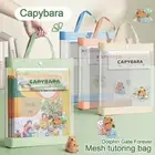 Mesh Tote School Bag Portable Students Tutorial Bag A4 File Bag Students