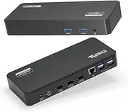 Plugable USB C Triple Display Docking Station with Laptop Charging, for Thunderbolt, USB4, or USB C Systems, Compatible with Windows, macOS, ChromeOS laptops (3x HDMI, 6x USB 5Gbps Ports, 100W USB PD)