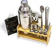 Premium Stainless Steel Cocktail Shaker, 13-Piece Professional Bartender Kit